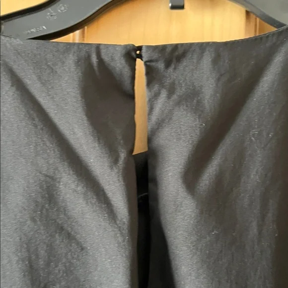 English Factory Bow with Puff Sleeve Midi Cotton Black Dress - Picture 8 of 8